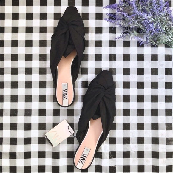 Zara Shoes - Zara Knotted Mule Flats